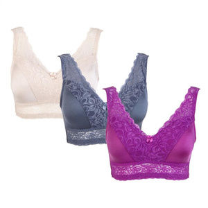 Rhonda Shear 3 Pack Leisure Pin Up Bras Medium